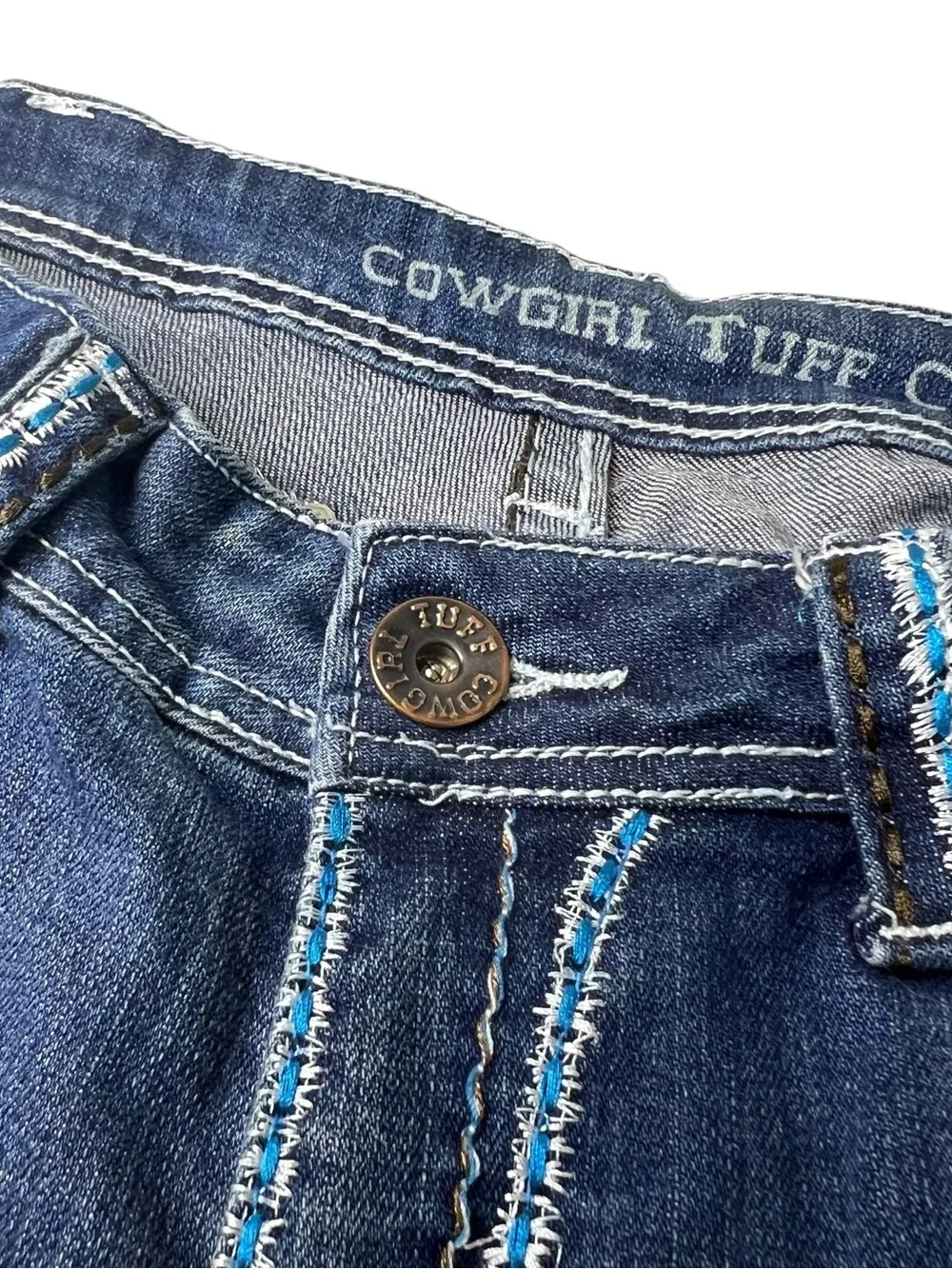 Cowgirl Tuff 30x35 Women's Dark Blue Bootcut Western Jeans - Picture 13 of 15